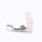 Chanel CC Logo Earrings 00 Resin Milk White Pink Aurora Metal Silver — view 4