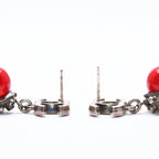 Chanel Earrings CC Logo Red Stone Rhinestone 05 Seashell — view 7
