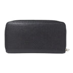 Chanel Wallet Caviar Leather Black Silver Zip Around Logo Adult — view 2