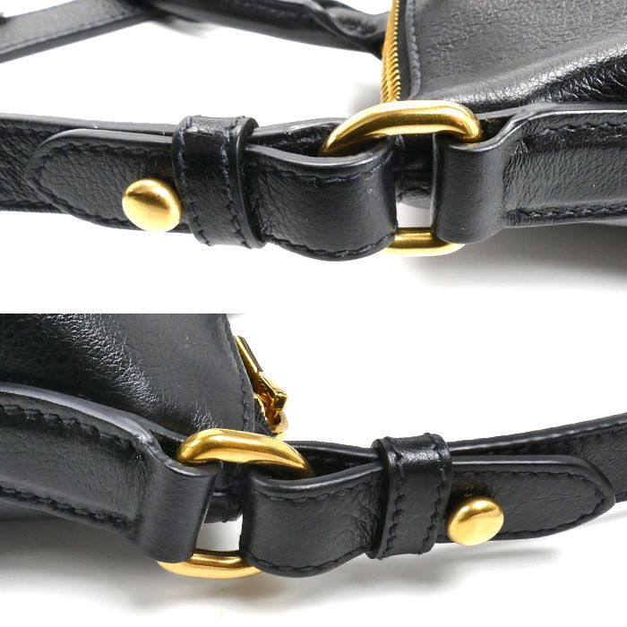 Prada Vitello Daino 2-Way Shoulder Bag Black — view 7
