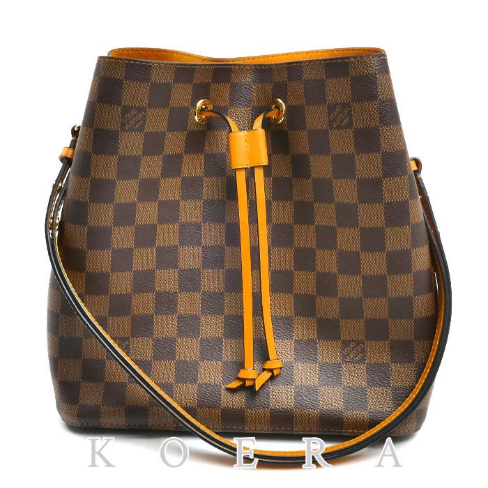 Louis Vuitton Neo Noe Shoulder Bag Damier Ebene Saffron