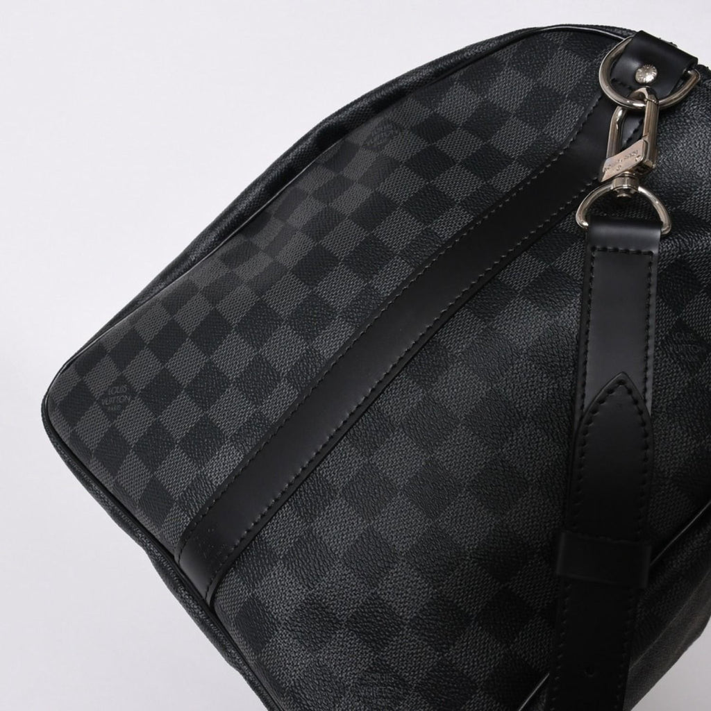 Louis Vuitton Keepall Bandouliere 55 Boston Bag Damier Graphite Black — view 7