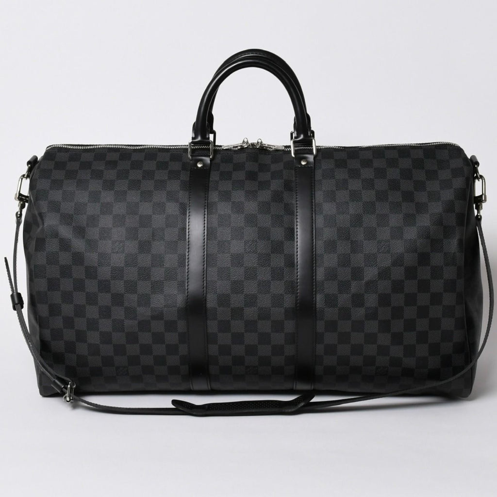 Louis Vuitton Keepall Bandouliere 55 Boston Bag Damier Graphite Black