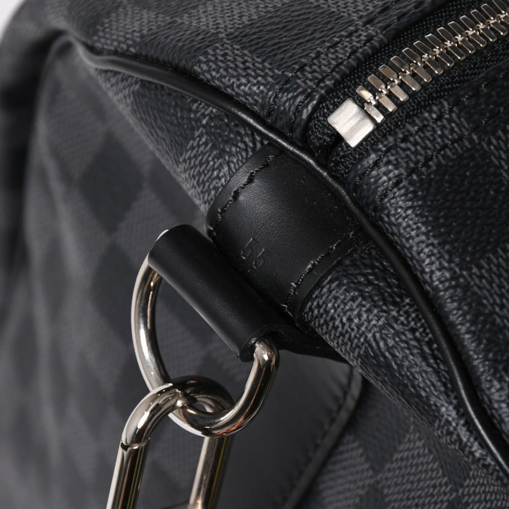 Louis Vuitton Keepall Bandouliere 55 Boston Bag Damier Graphite Black — view 5