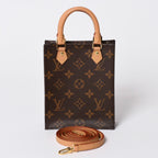 Louis Vuitton Sac Plat 2-Way Bag Monogram Brown Gold Vintage