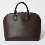 Louis Vuitton Alma PM Handbag Epi Leather Dark Brown Silver — view 2