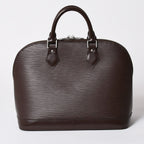 Louis Vuitton Alma PM Handbag Epi Leather Dark Brown Silver