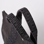 Hermes Her Line Tote Bag PM Dark Gray Nylon Canvas H Monogram Woven Pattern — view 5