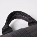 Hermes Her Line Tote Bag PM Dark Gray Nylon Canvas H Monogram Woven Pattern — view 6