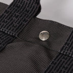 Hermes Her Line Tote Bag PM Dark Gray Nylon Canvas H Monogram Woven Pattern — view 7