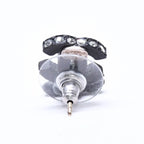 Chanel CC Logo Drop Earrings 01 Metal Rhinestone Black Clear — view 6
