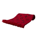 Louis Vuitton Scarf Echarpe Logomania Ruby Wool Silk