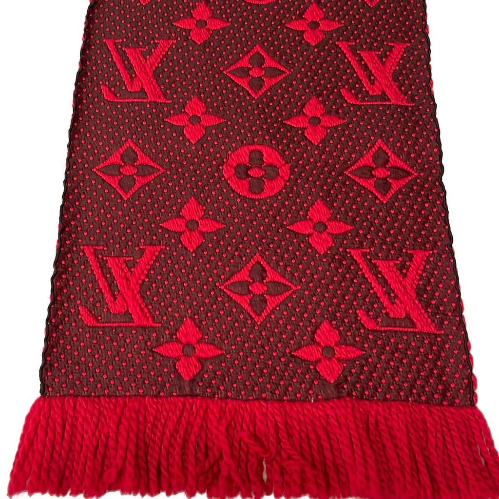 Louis Vuitton Scarf Echarpe Logomania Ruby Wool Silk — view 4