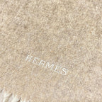 Hermes Scarf Recto Verso Brown Ivory Cashmere — view 3