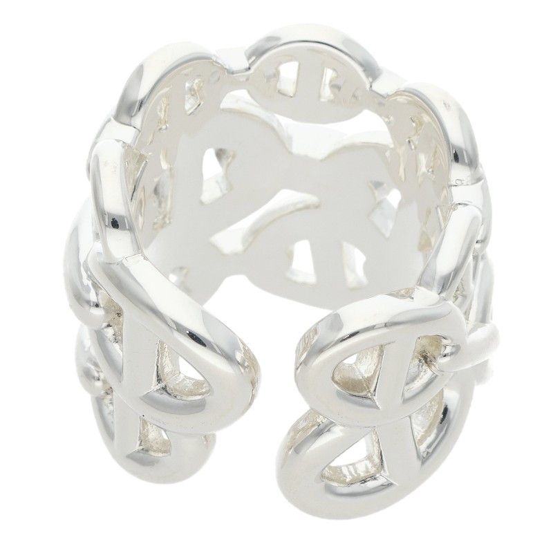 Hermes Chaine D'ancre Enchainee GM Silver Ring