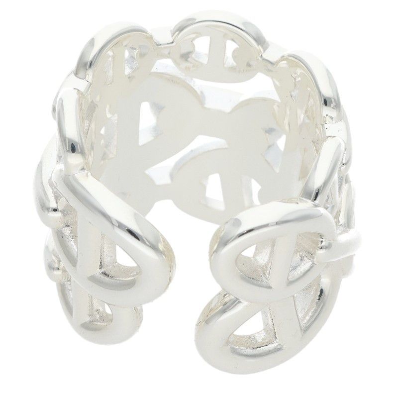 Hermes Chaine D'ancre Enchainee GM Silver Ring