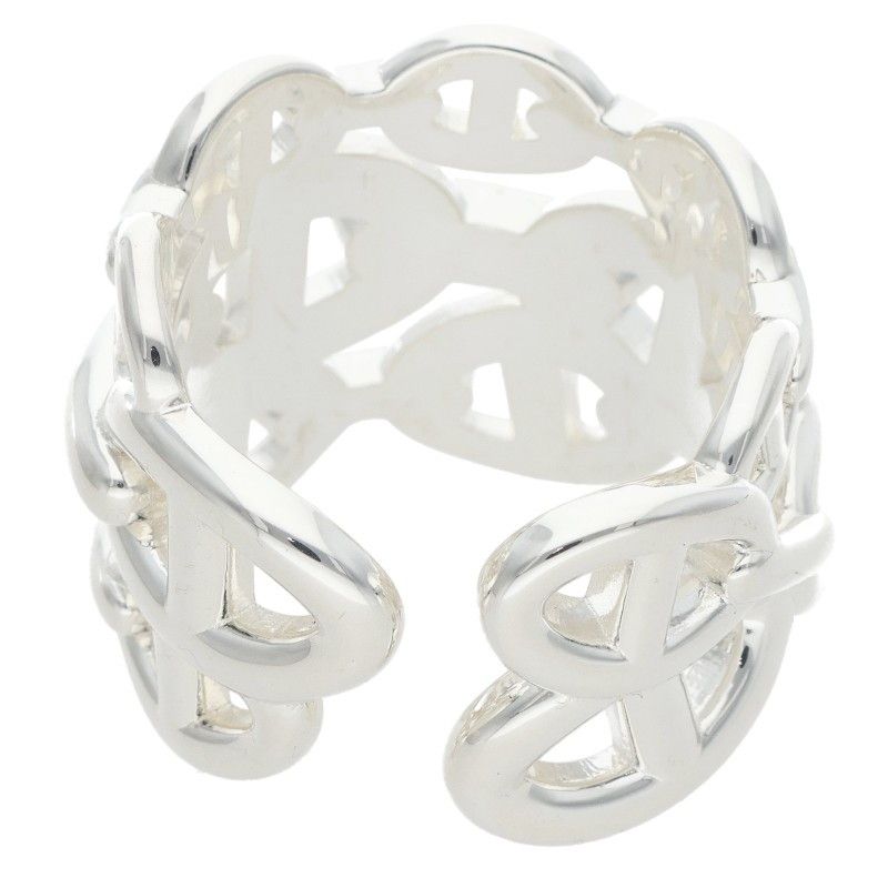 Hermes Chaine D'ancre Enchainee GM Silver Ring