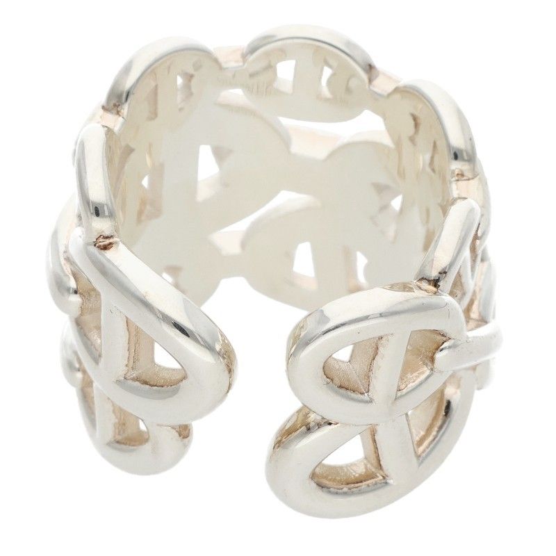 Hermes Chaine D'ancre Enchainee GM Silver Ring
