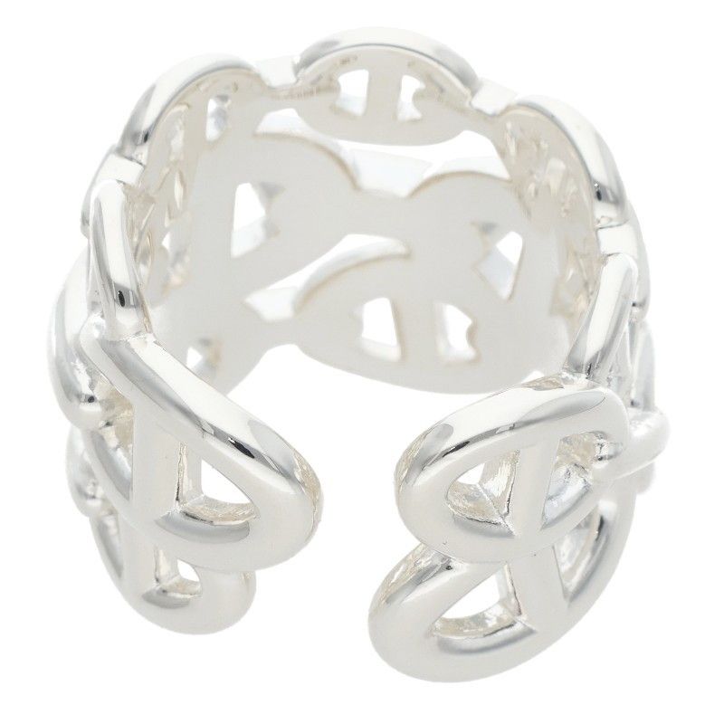 Hermes Chaine D'ancre Enchainee GM Silver Ring