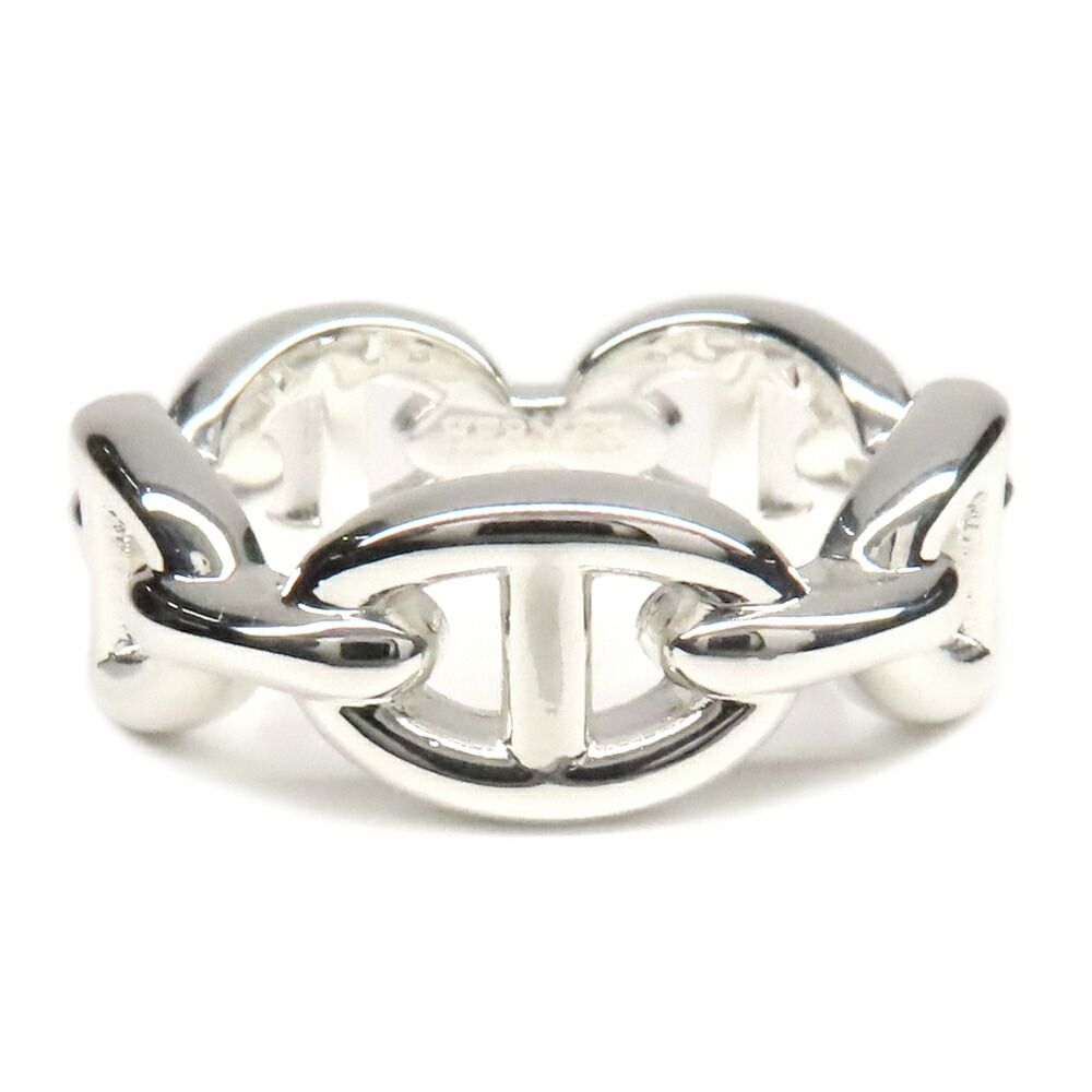 Hermes Ring Chaine D'ancre Enchainee PM 53 Silver