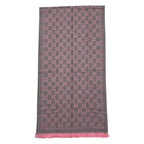 Gucci Scarf GG Wool Pattern Logo Rose Pink Gray — view 3