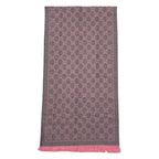 Gucci Scarf GG Wool Pattern Logo Rose Pink Gray — view 4