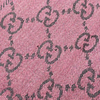 Gucci Scarf GG Wool Pattern Logo Rose Pink Gray — view 8