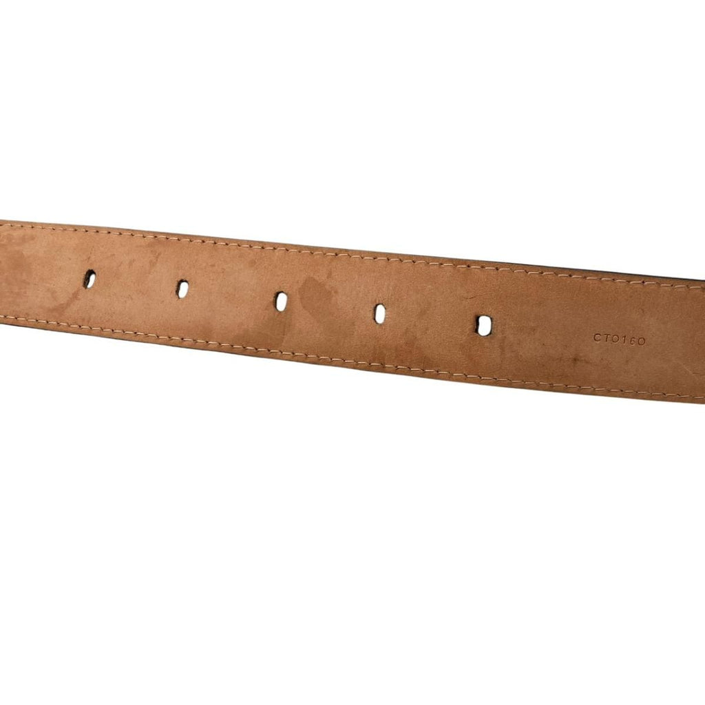 Louis Vuitton Belt Ceinture Classic 100 40 Taiga Leather Noir Black — view 7