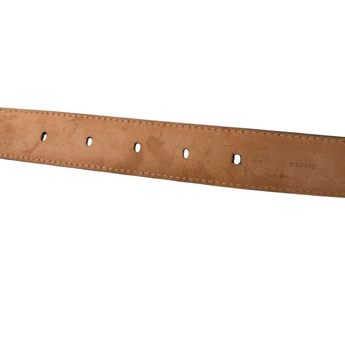 Louis Vuitton Belt Ceinture Classic 100 40 Taiga Leather Noir Black — view 7