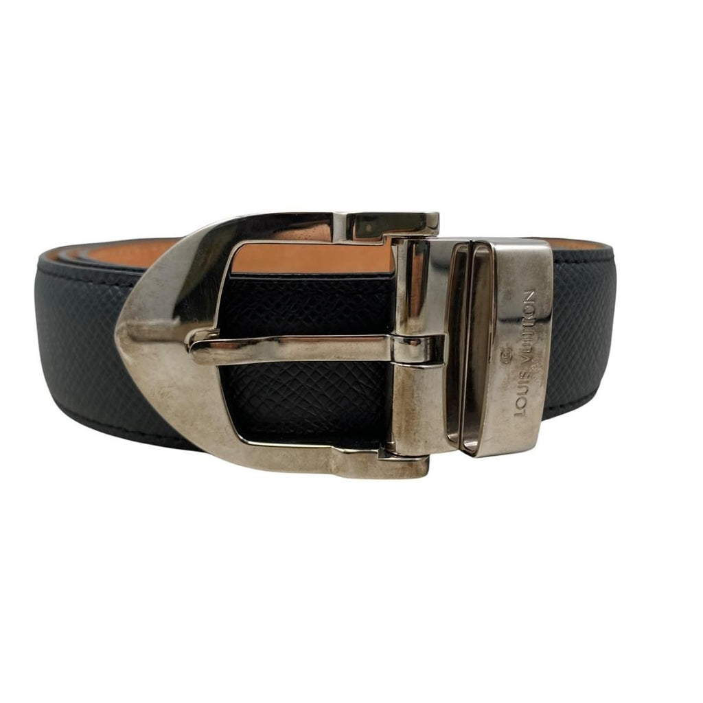 Louis Vuitton Belt Ceinture Classic 100 40 Taiga Leather Noir Black — view 2