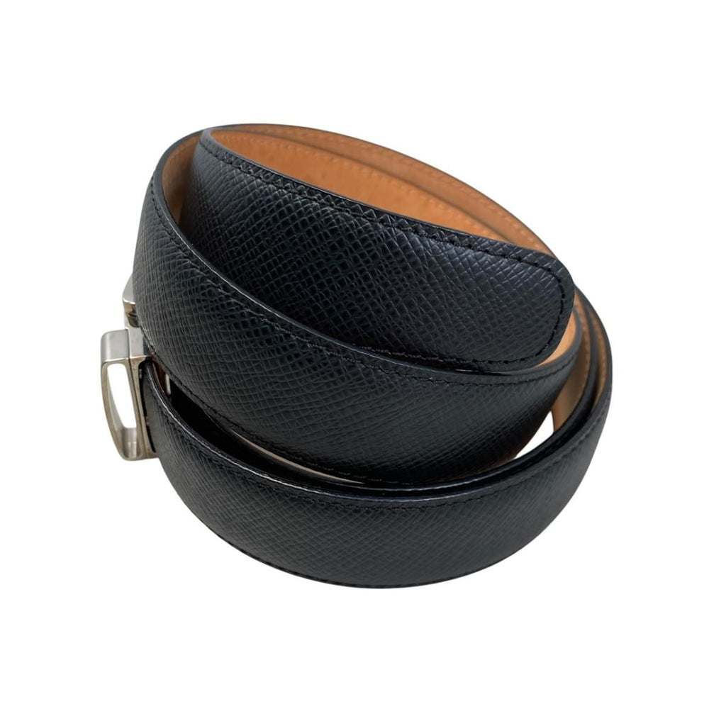 Louis Vuitton Belt Ceinture Classic 100 40 Taiga Leather Noir Black — view 3