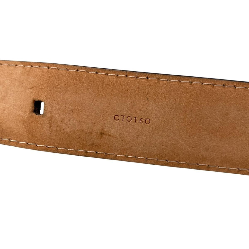 Louis Vuitton Belt Ceinture Classic 100 40 Taiga Leather Noir Black — view 8