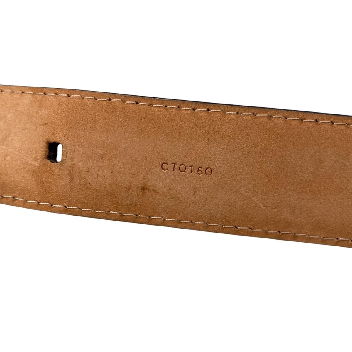 Louis Vuitton Belt Ceinture Classic 100 40 Taiga Leather Noir Black — view 8