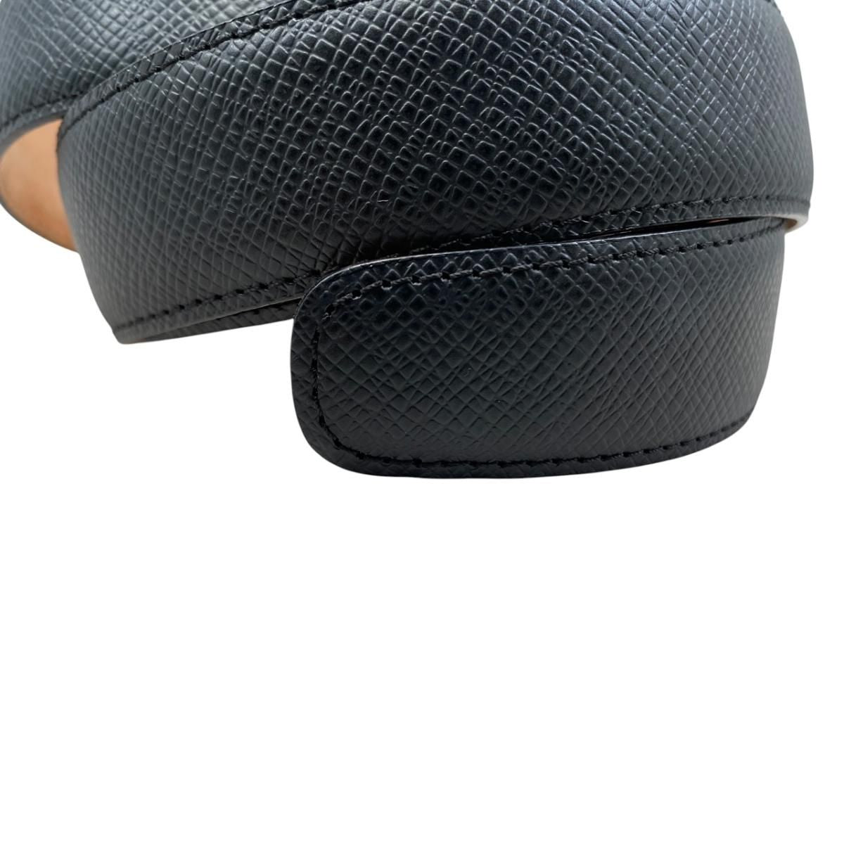 Louis Vuitton Belt Ceinture Classic 100 40 Taiga Leather Noir Black — view 4