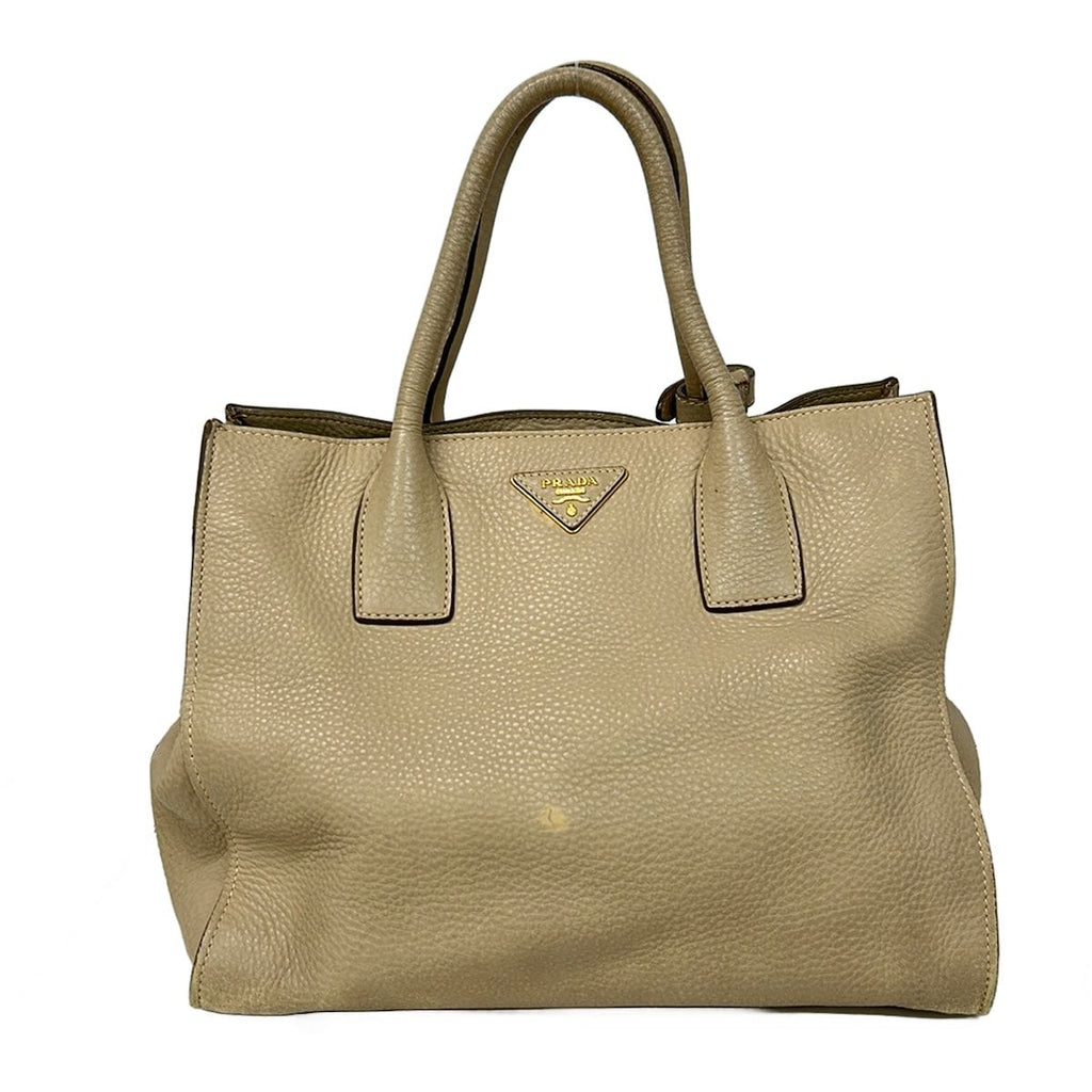 Prada Tote Bag Beige Leather