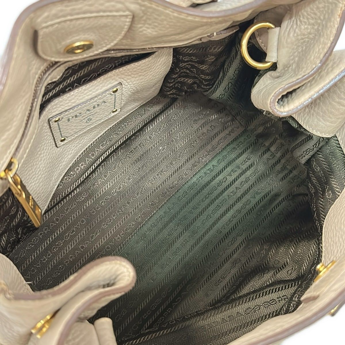 Prada Tote Bag Beige Leather — view 7
