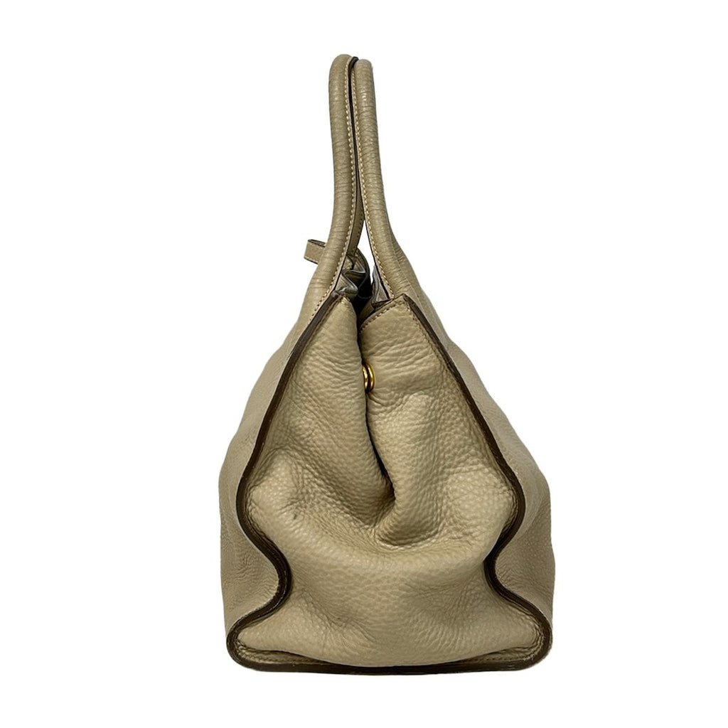 Prada Tote Bag Beige Leather — view 2