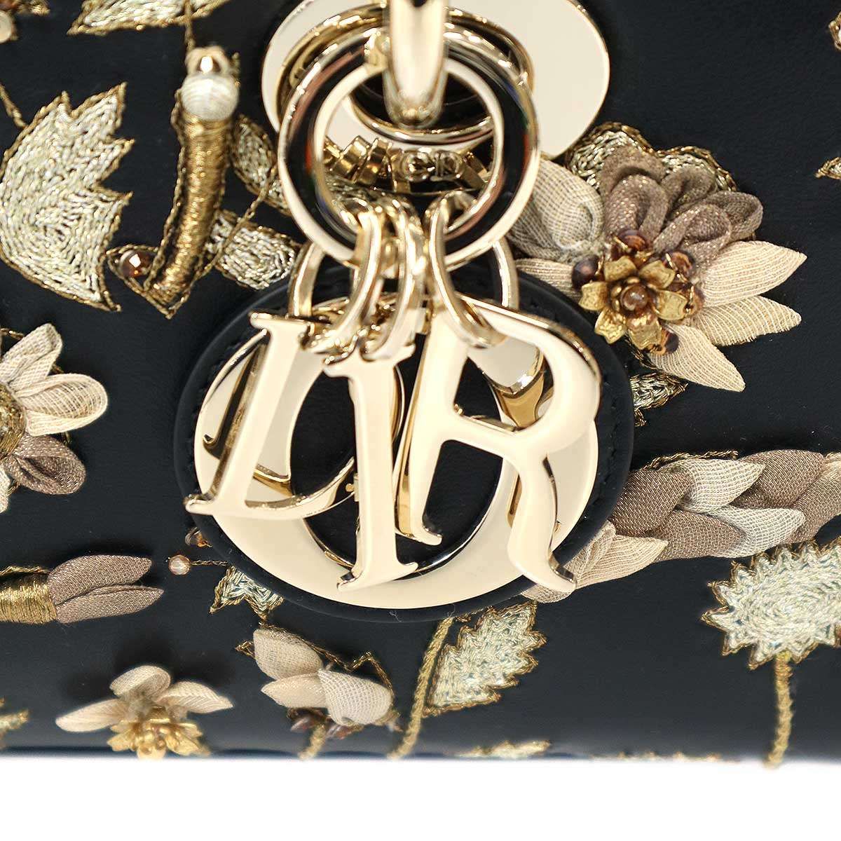 Dior Lady D-joy Ombres Florales Embroidery Joy Shoulder Bag Black — view 8
