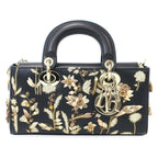 Dior Lady D-joy Ombres Florales Embroidery Joy Shoulder Bag Black