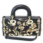 Dior Lady D-joy Ombres Florales Embroidery Joy Shoulder Bag Black — view 2