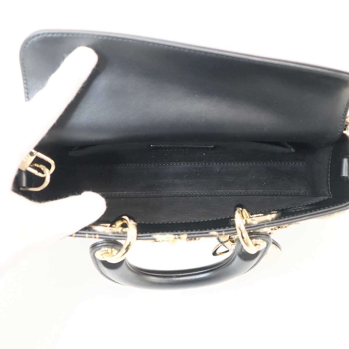 Dior Lady D-joy Ombres Florales Embroidery Joy Shoulder Bag Black — view 6