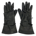 Hermes Logo Lambskin Gloves Black