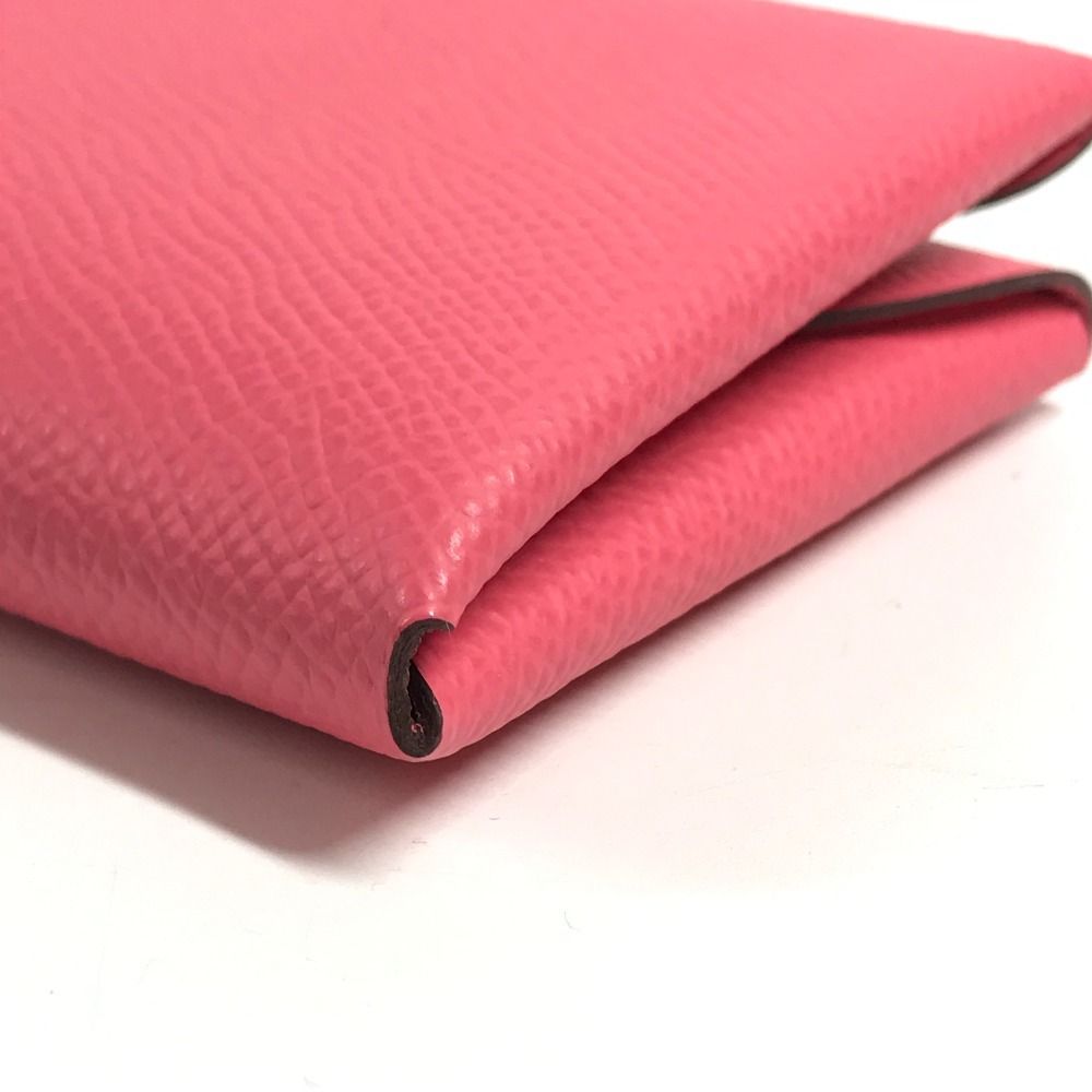 Hermes Calvi Duo Epsom Rose Azaleas Pink Wallet — view 4