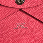 Hermes Calvi Duo Epsom Rose Azaleas Pink Wallet — view 7