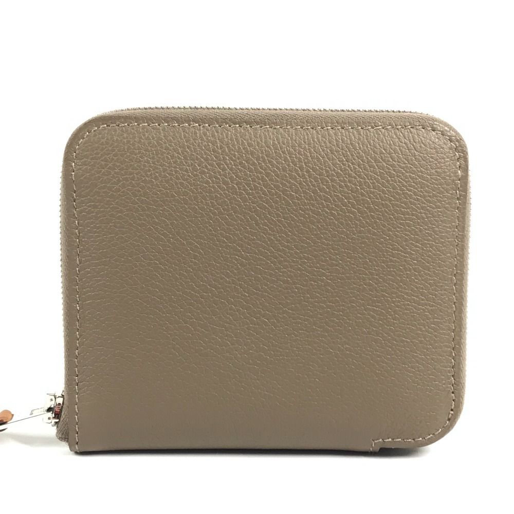 Hermes Coin Case Azap Compact Silk in Evercolor Etoupe Gray