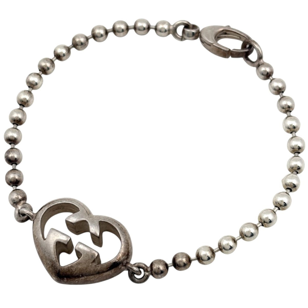 Gucci Bracelet Ball Chain Heart 925 Sterling Silver