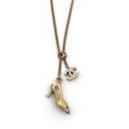 Chanel Necklace CC Logo High Heels Rhinestone Gold — view 2