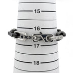 Louis Vuitton Bracelet Monogram Chain Metal Silver Black — view 4