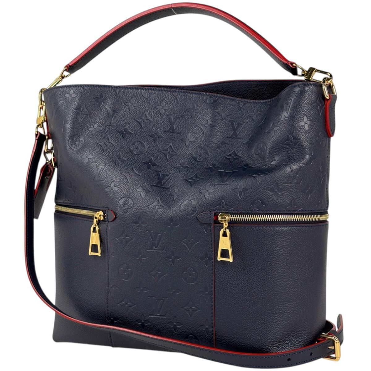 Louis Vuitton Mary Tote Bag Monogram Empreinte Marine Rouge
