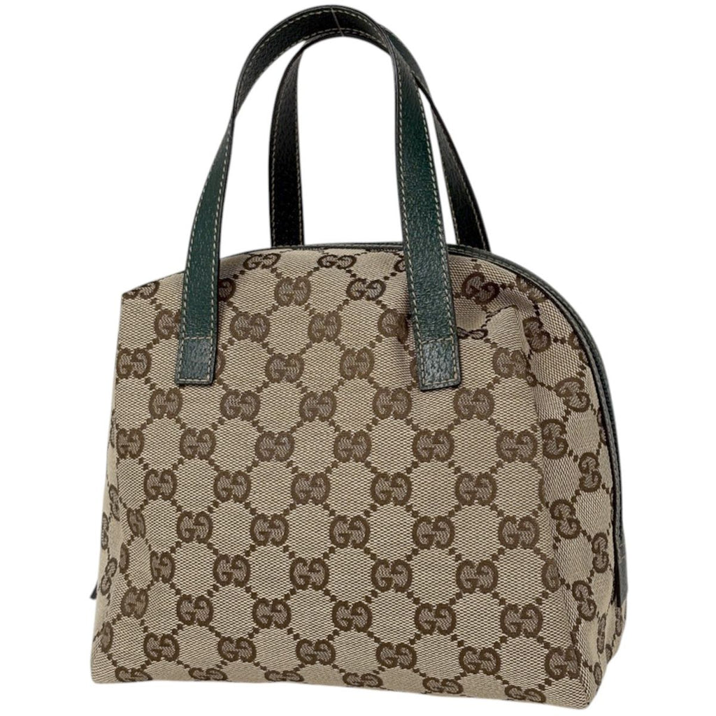 Gucci Handbag GG Pattern Canvas Beige Green